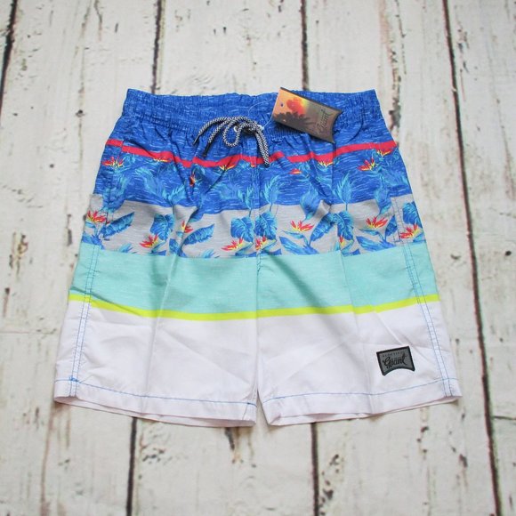 Beautiful Giant Tropical Island Swim Trunks - Picture 1 of 8